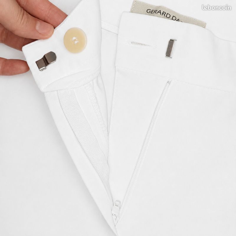 Pantacourt Cropped Corsaire Blanc Capri Femme Chic été GERARD DAREL Taille 40 Neuf (image 6)