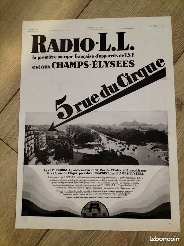 Années 1920. TSF : RADIO L.L. Lot de 14 anciennes publicités de presse (image 2)