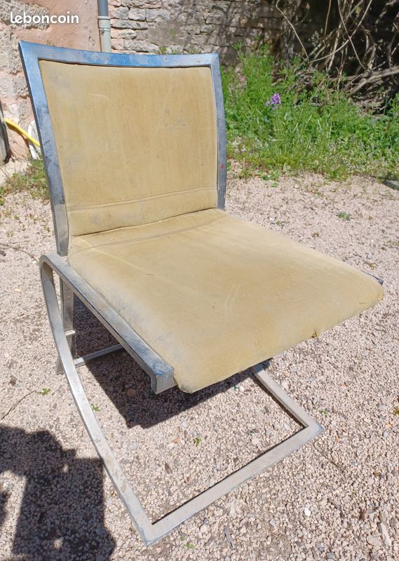 Chaise design 1970 metal chromé (image 1)