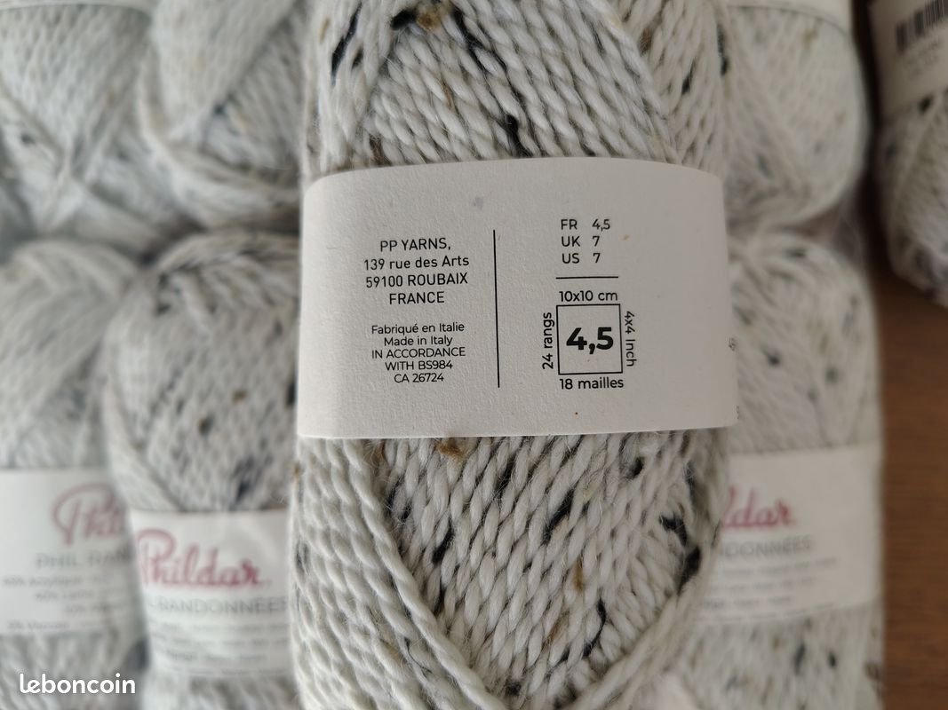 Lot de 12 pelotes phil randonnees ecru 10% alpaga 40% laine neuves (image 4)