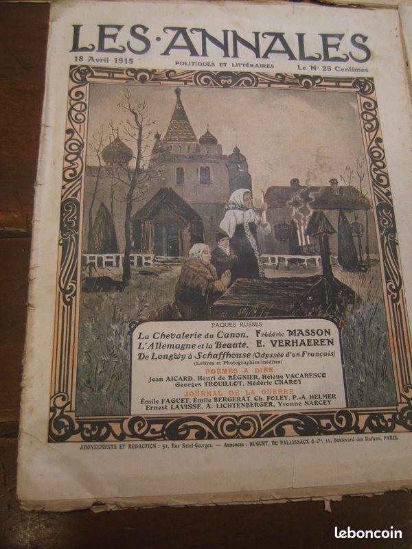 9 revues LES ANNALES de 1915 (image 10)