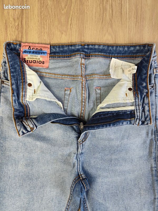 Jean Acne Studios Blå Konst – Modèle Climb Marble Wash – Taille W29/L32 T38 (image 4)