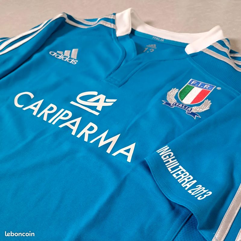 Maillot De Rugby Italie 2012/2013 – Adidas Blanc, Taille L (occasion)