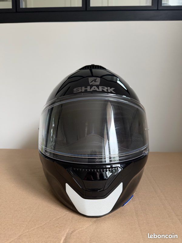 Casque moto Shark Spartan 1.2 Blank Noir – Taille M – Comme neuf (image 1)