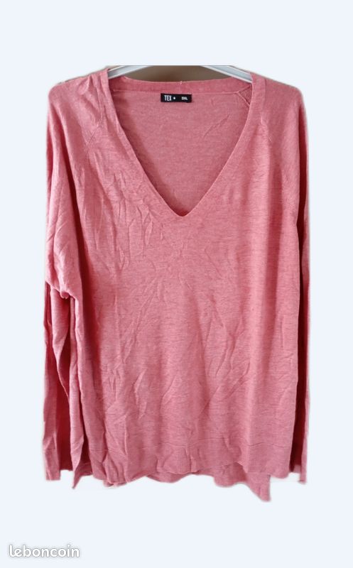 Pull fin femme vieux rose 3XL #fr33me Vêtements