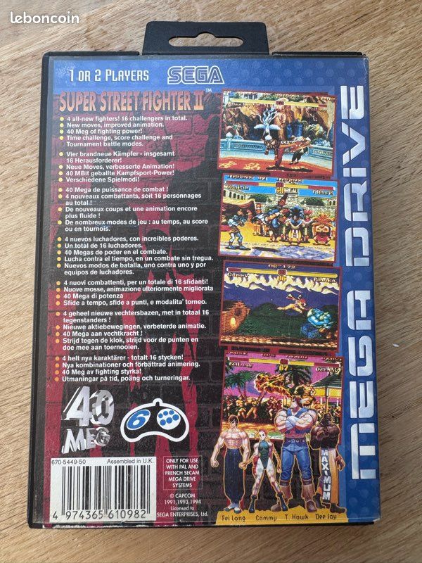 STREET FIGHTER 2 Special Champion Edition En Boîte Sans Notice Megadrive Pal Eur EUR 15,50 - FR