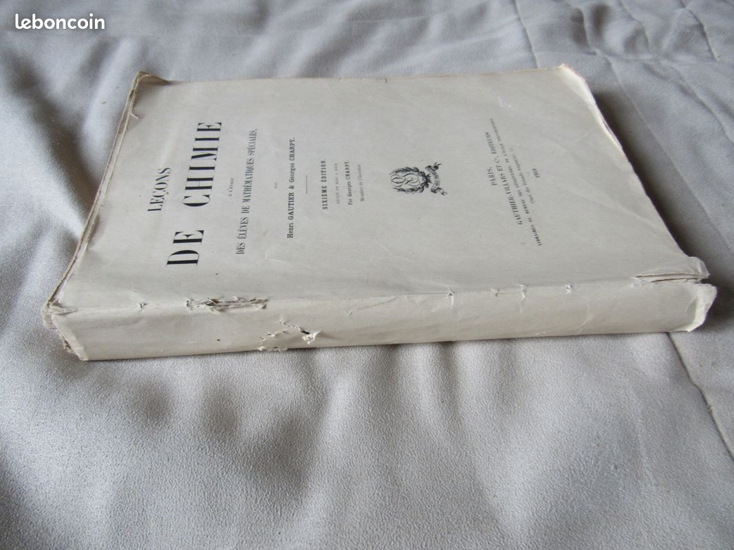 Livre ancien Leçon de chimie Henri Gautier et Georges Charpy 1919 (image 2)