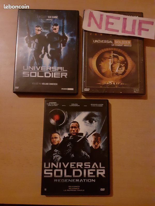 Lot 3 dvd van damme - universal soldier , le combat absolu neuf , regeneration ( saga jcvd ) (image 1)