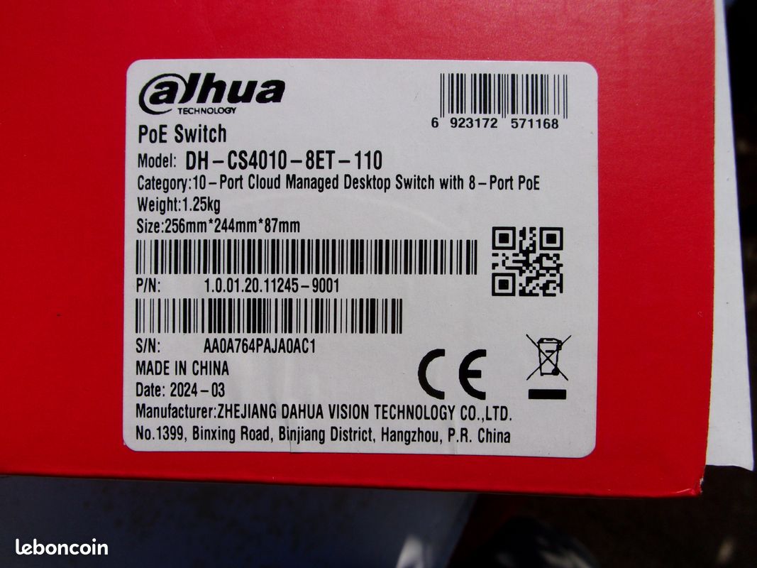 Dahua Switch 8 ports PoE2 Neuf (image 2)