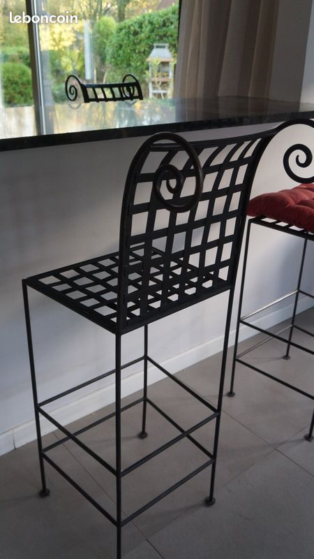Chaises hautes fer forgé (4 ) (image 2)