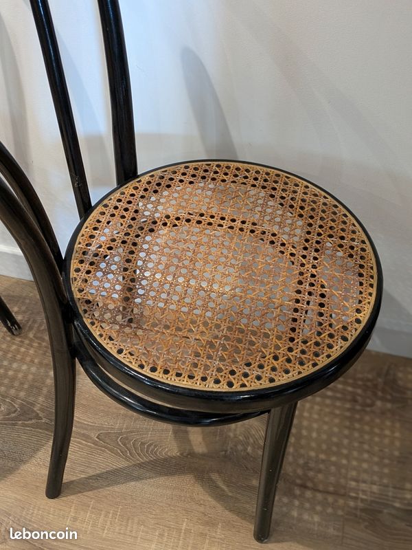 Paire chaises bistrot cannage (image 6)