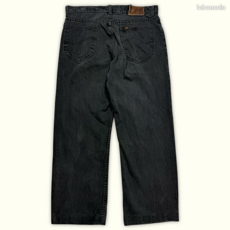 Jeans Homme Lee W33 L34 Noir/Gris Coton Bon état Regular Normal Uni Mi-taille (image 2)