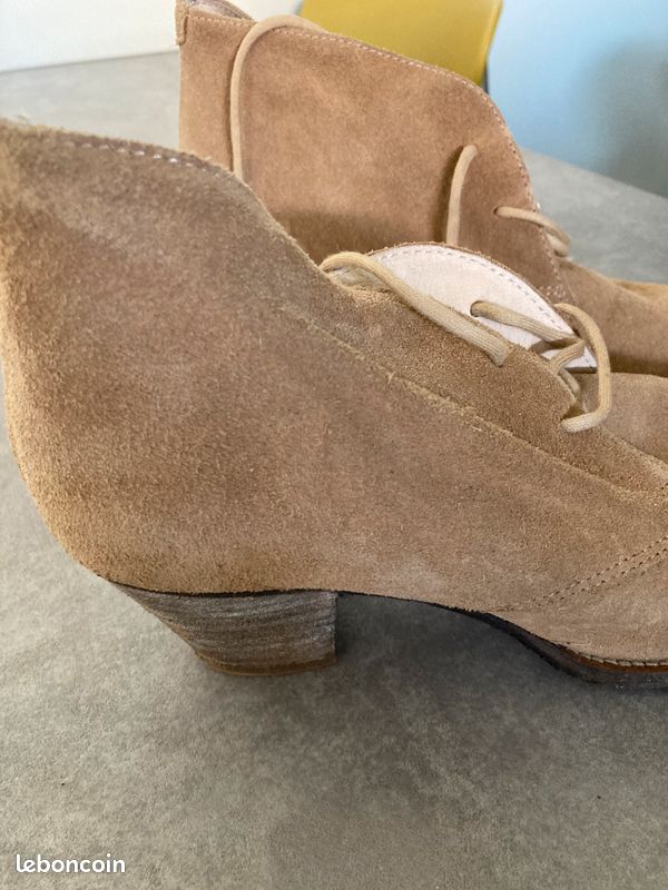 Bottines cuir beige pointure 38 (image 5)