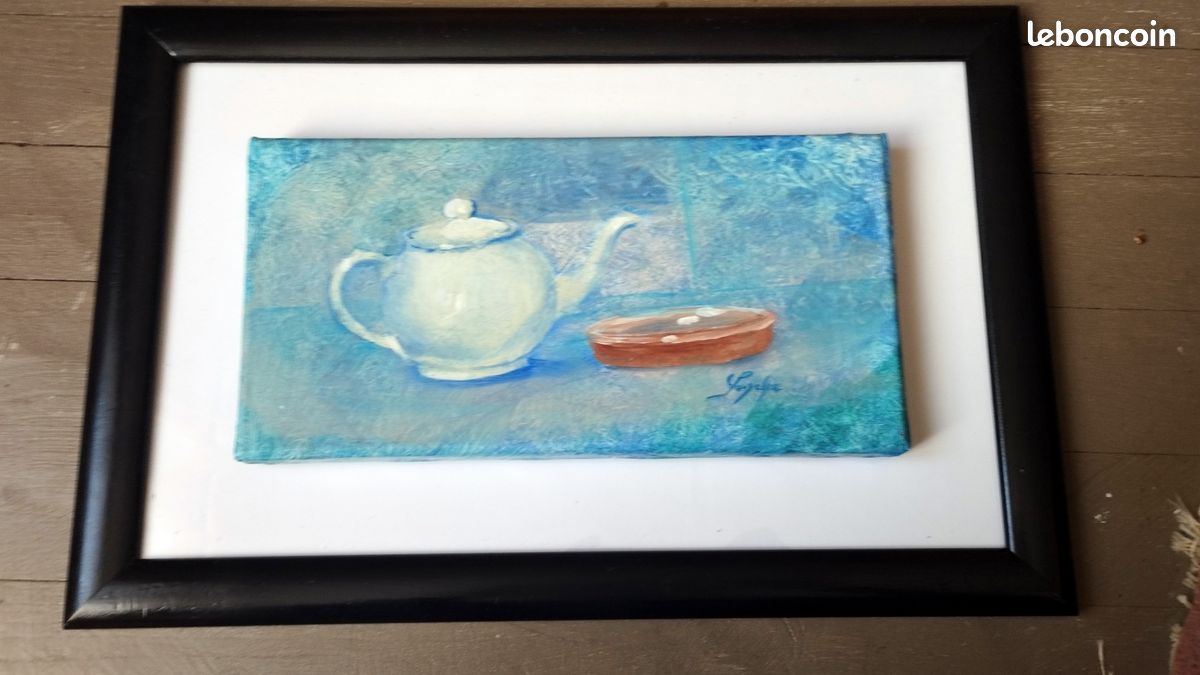 Petit tableau toile sur chassis déco/thé 15 x 30 (image 2)