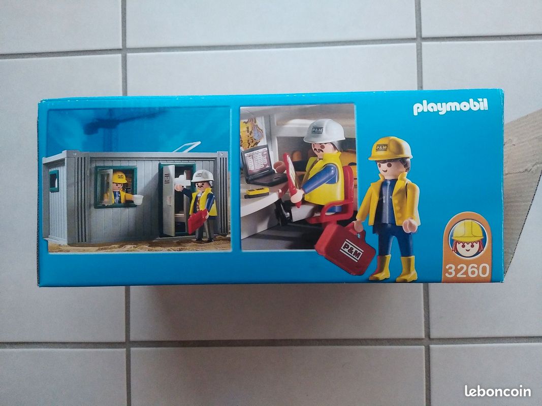 Lavabo Et Toilettes Playmobil Vert - Pièce Du Chantier / Container