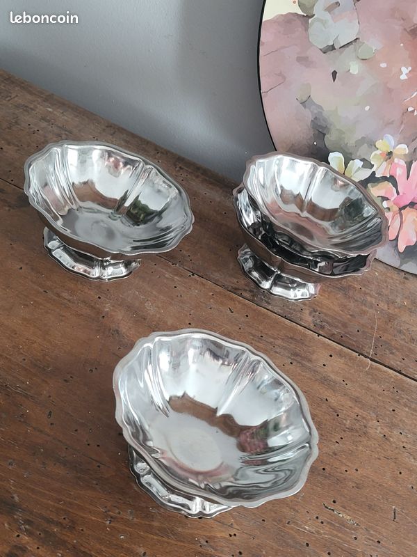 Petite Coupelle Vintage Inox Français - Objet Déco Brillant Argenté