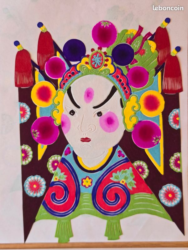 Lot de 6 papiers découpés chinois - masques de l’opéra de Pékin (image 10)