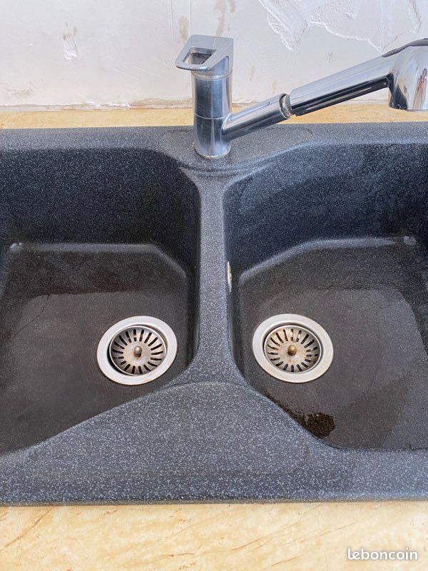 Évier de cuisine 2 bacs avec surface égouttoir (image 6)