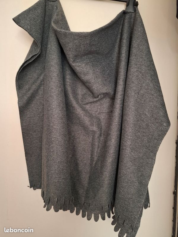 Plaid couvre lit gris 130x160 cm (image 5)