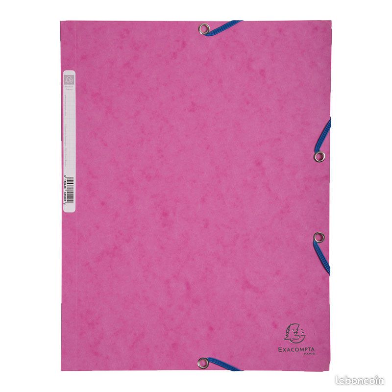 Chemise à élastique 3 rabats - A4 - Rose Fuschia - Exacompta (image 1)