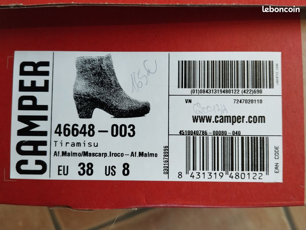 Bottine Camper marron cuir taille 38 (image 8)