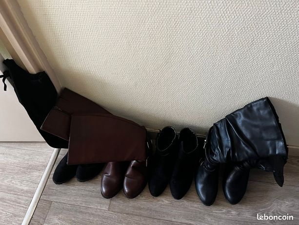Bottes Noir À Pointure Large Double Boucle | Chaussures | PLT FR
