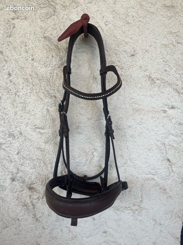 Frontal En Cuir Pour Cheval – Forme Droite, Taille Cob 38,1 Cm, Couleur Havane – Idéal Pour Customisation