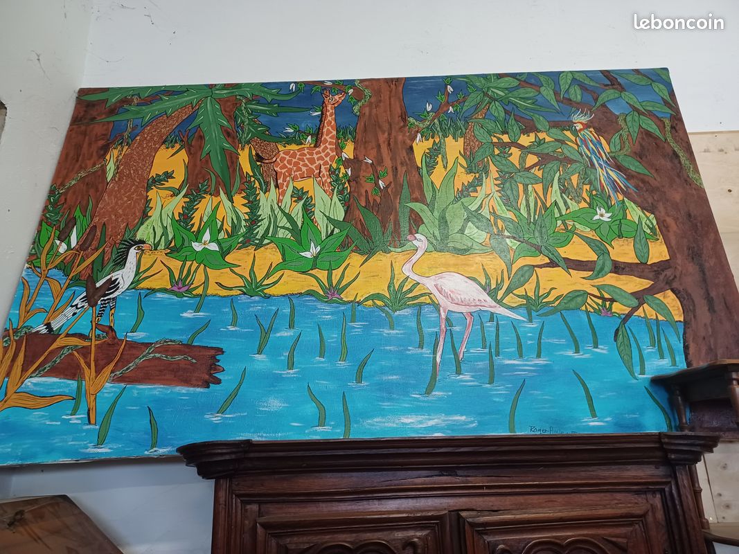 Très grand tableau Peinture décoration décor animalier jungle (image 1)