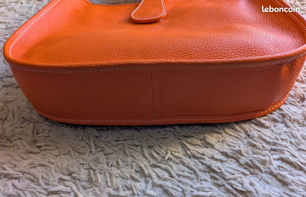 Sac femme cuir orange à bandoulière Genuine Leather (image 9)