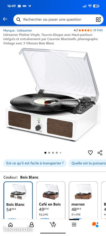 Platine vinyle Udreamer – JAMAIS UTILISÉE (image 2)