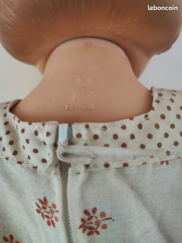 Poupée Petitcollin Années 1930 - Tête Buste 8 Cm, Corps En Tissu - France