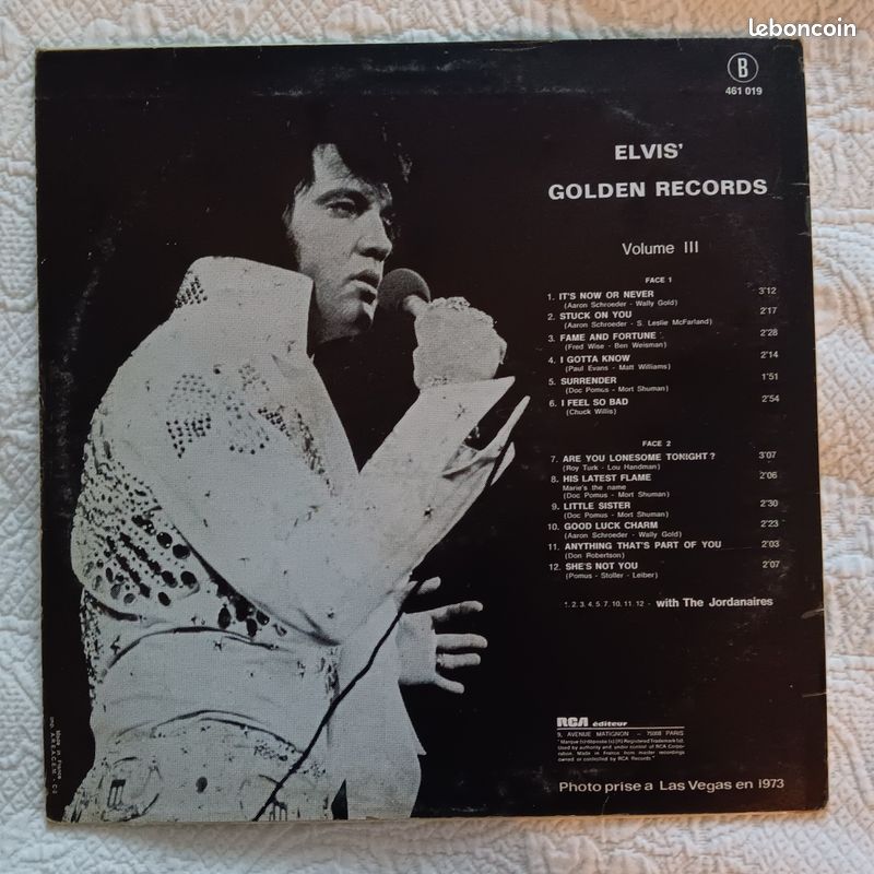 LP 33 Tours vinyle - Elvis PRESLEY – 3 Volume 3 Golden records (image 2)