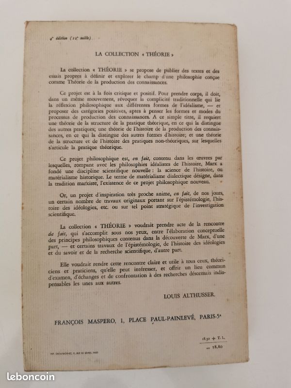 Pour Marx par Louis Althusser Maspero 1965 (image 2)
