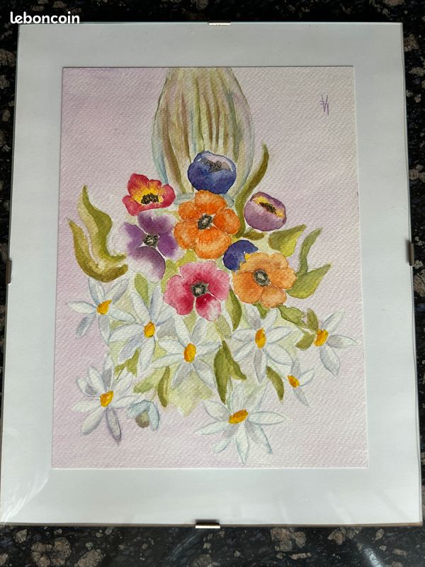 Cadre aquarelle bouquet de fleurs (image 1)