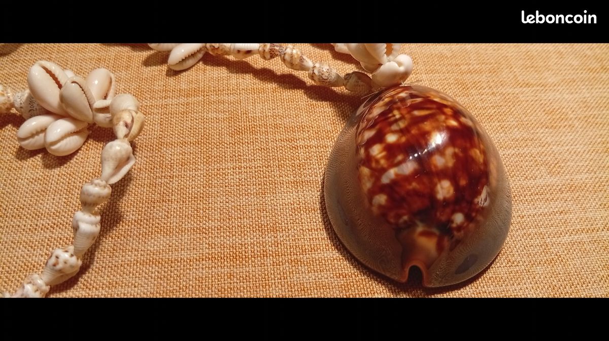 Collier Polynésien Ancien En Coquillages - Collier Ethnique Coquillages Naturel, Occasion