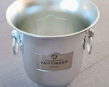 Seau à Champagne Taittinger En Aluminium - Art Déco, Fabrication Française