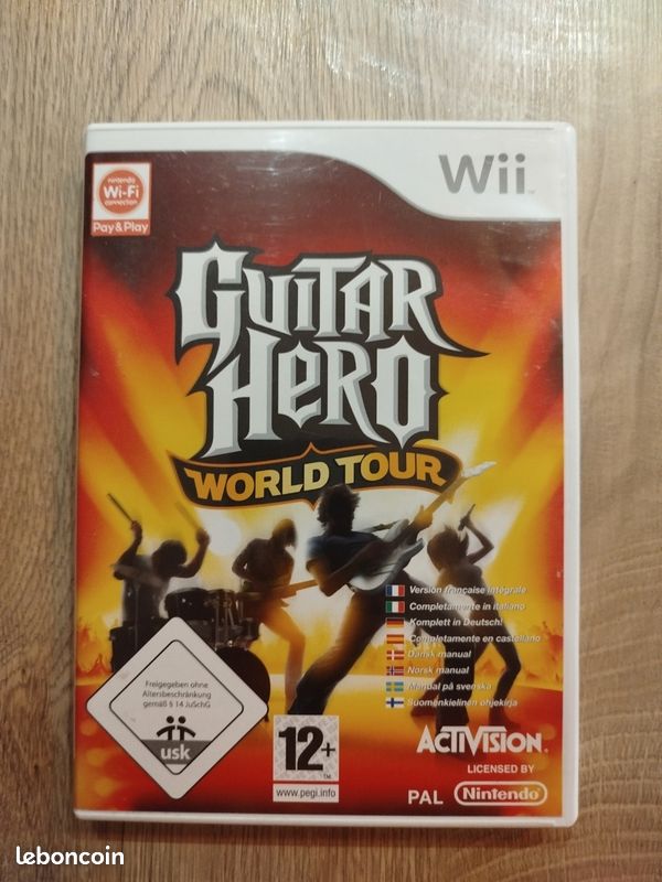 Jeu Wii Guitar Hero World Tour – Version Française Avec Notice | État Correct, Prêt à Jouer