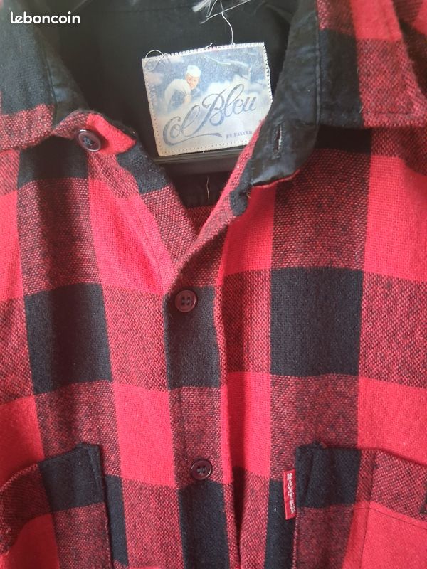 Chemise Vintage Fieldmaster Homme 2XL – Rouge Et Noir à Carreaux, Coton épais, USA