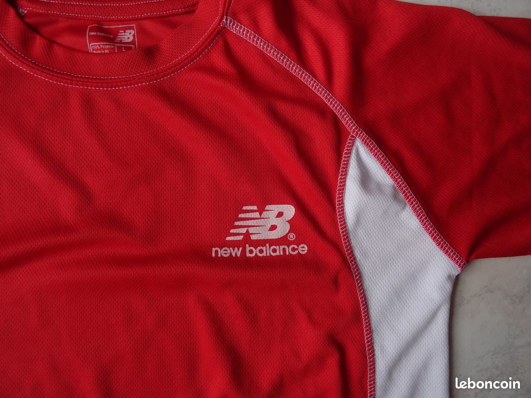 Tee shirt de sport rouge et blanc taille L (image 2)