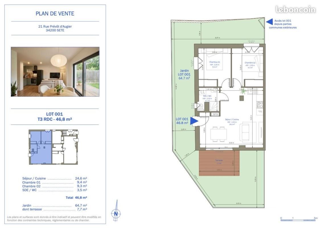 Appartement 3 pièces 47 m² · à Sète · 47 m² · 213 000 €
