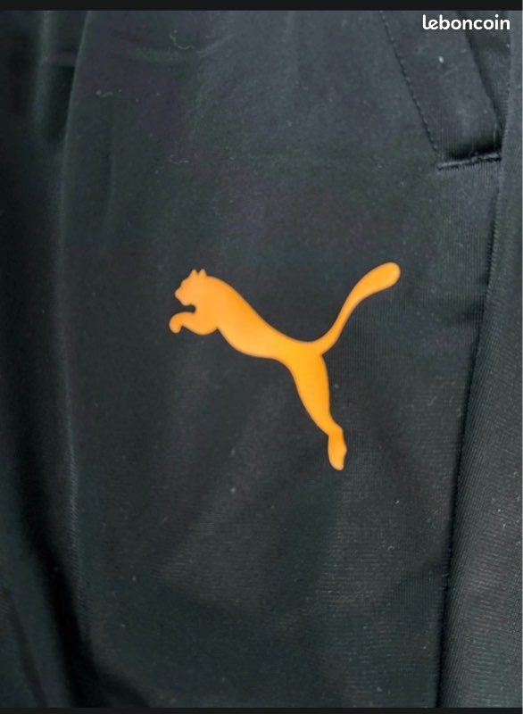🖤🧡 Puma OM – Bas de survêtement homme noir logo orange – Taille S (image 4)