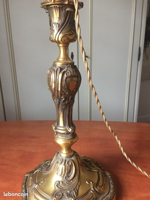 2 lampes anciennes bronze (image 4)