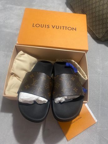 Sandales à talons Louis Vuitton tout cuir blanche et marron