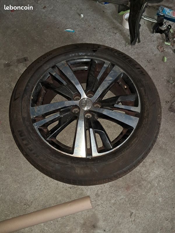 4 jantes +pneus 4 saisons (225/55 r18 michelin) peugeot 5008/3008 2020 (image 1)