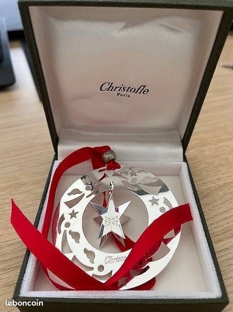 Ornement De Noël Christofle 2003 – Boule Métal Argenté 7cm (France)