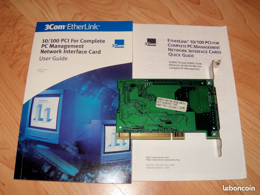 Carte réseau 3Com Carte Réseau 3C905C-TX-M ETHERLINK 10/100 PCI Ethernet RJ45 (image 2)