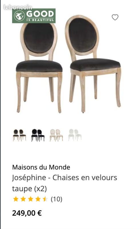 1 Chaise style Versailles gris anthracite (image 5)