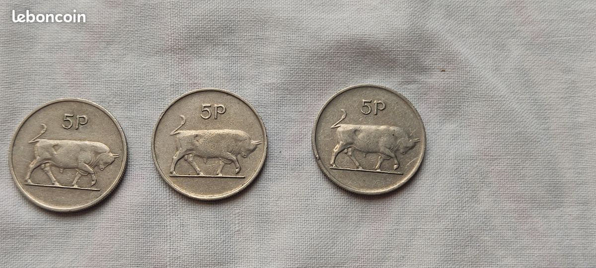 Lot de 3 pièces 5 pence Eire_Irlande 1974 et 1976 (image 2)