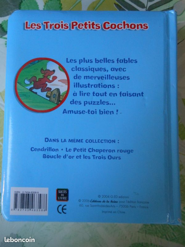 Livre puzzle "les 3 petits cochons" (christorine) (image 3)