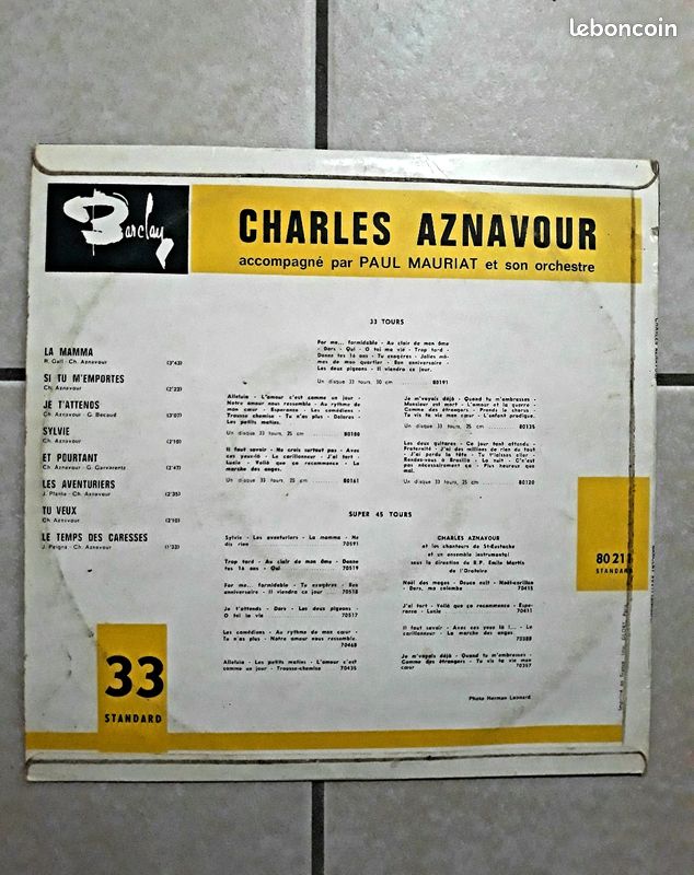 Vinyles Charles Aznavour 33 Tours et 45 Tours (image 7)